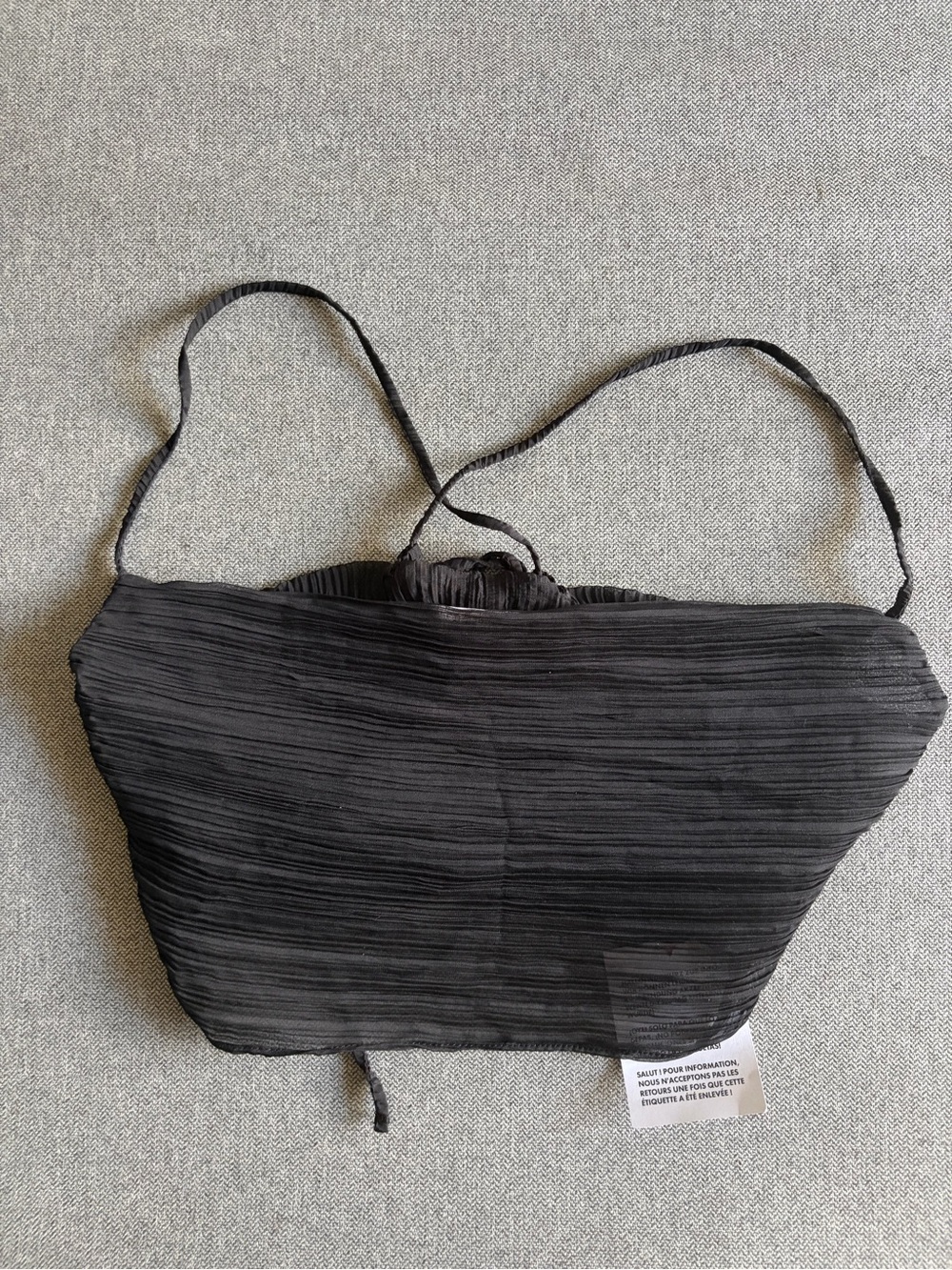 NWT Topshop black plisse halter cami crop top - Size 8